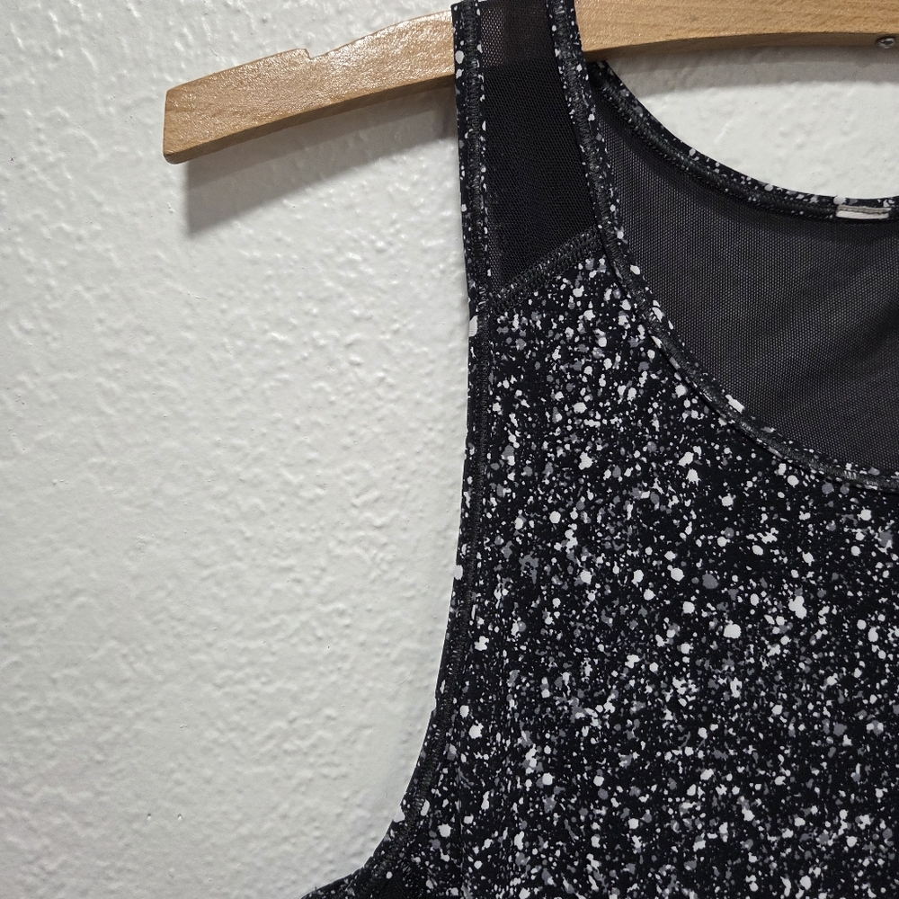 Lululemon Sculpt Tank Top Splatter White Black Mesh Athletic Workout Size 4 - Picture 3 of 14